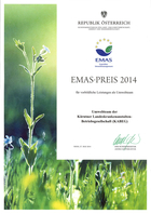 Urkunde EMAS-Preis 2014